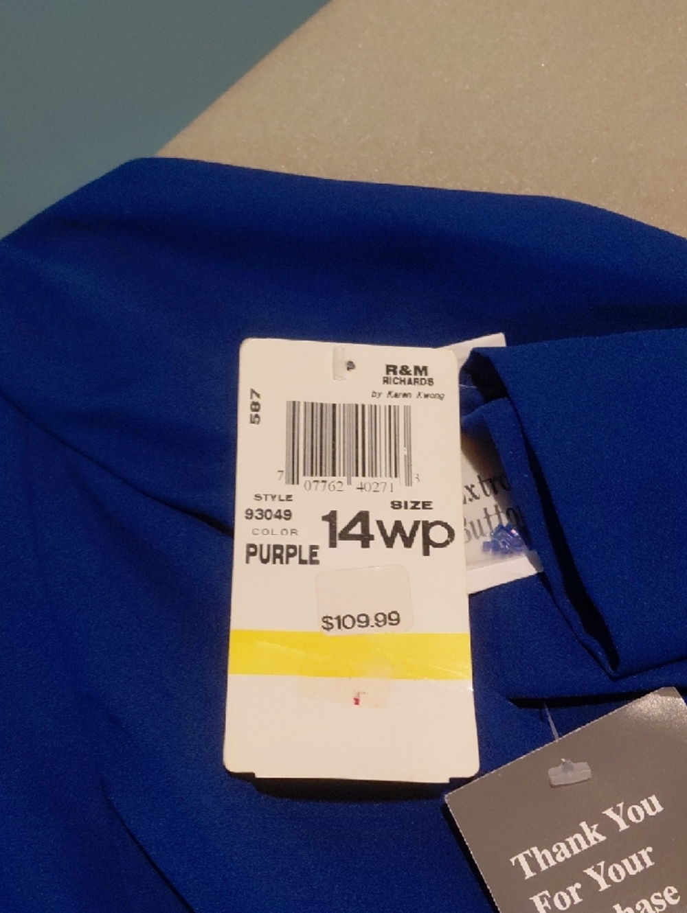 R & M Richards Royal Blue Embellished V-Neck Blazer - Picture 5 of 6